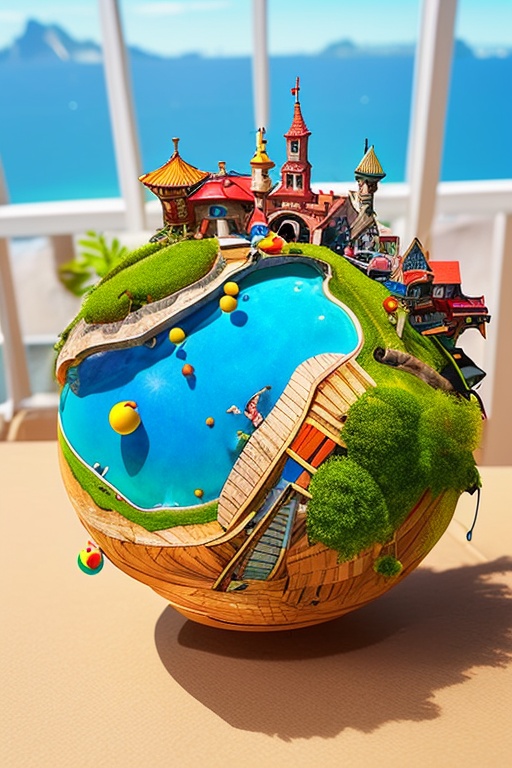 A miniature cartoon planet on Tensor.Art