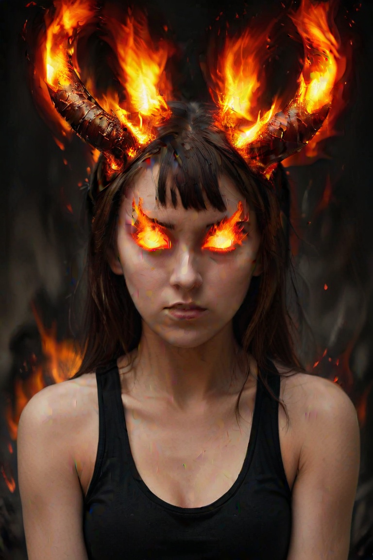 woman,  horns,  burningeyes on Tensor.Art