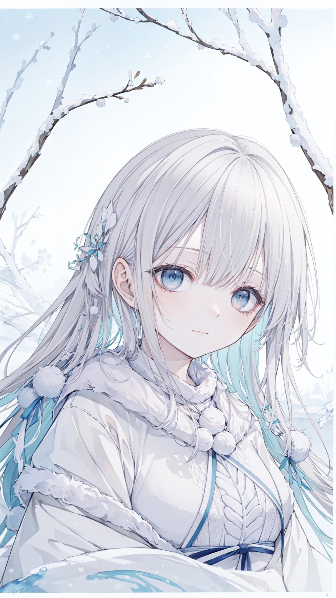 (Need), (tmasterpiece:1.2), (a color:0.5), (Splash ink), (Splash color), ((aquarelle)), Clear and sharp, model shoot, (Goddess of winter:1.5), cuteexpression, Elegant gray hair, Delicate face and eyes, Elegant goddess costume, Winter forest background, Colored water, Colorful portraits, watercolor,