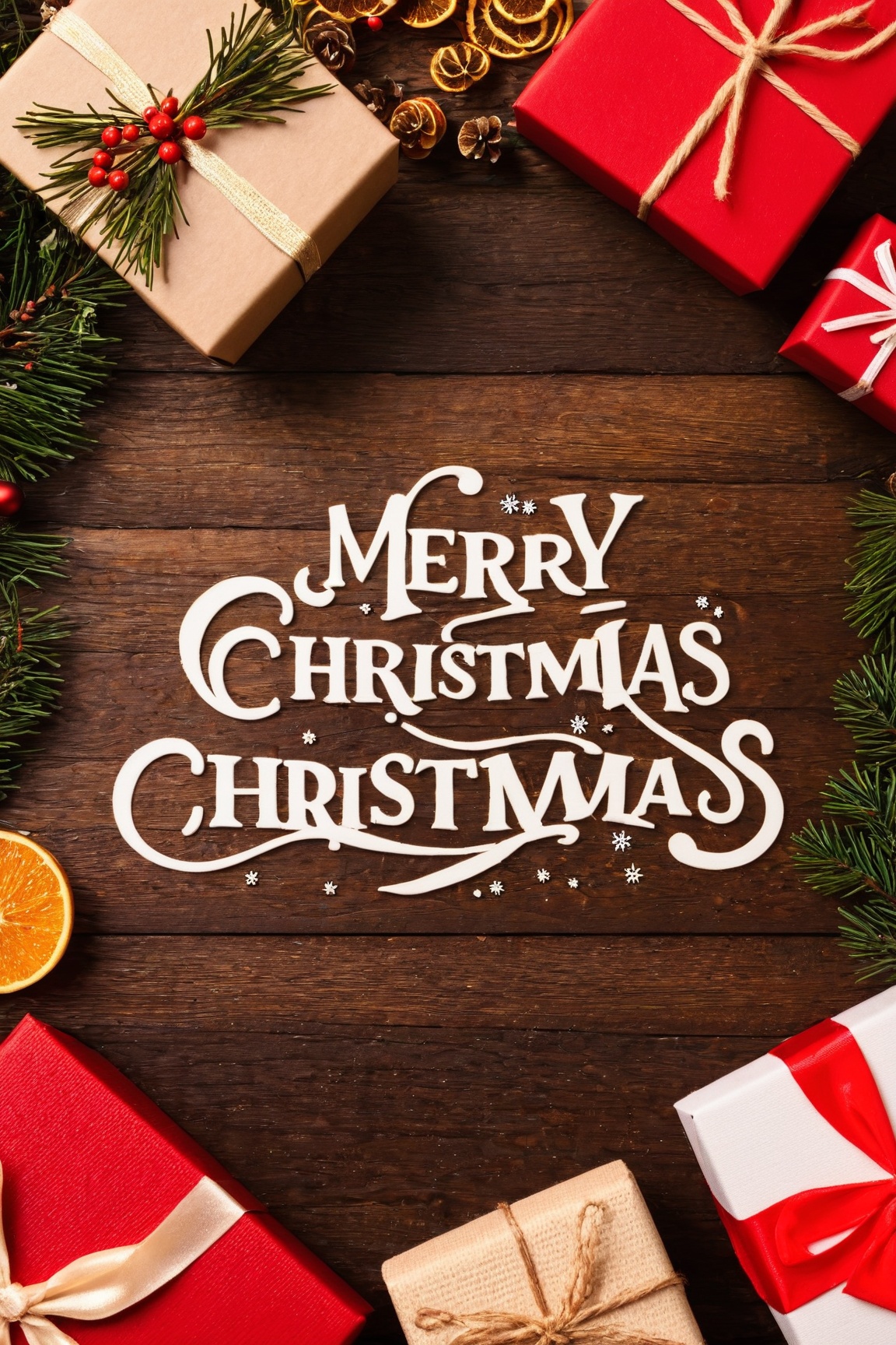 Christmas ribbon,  lying,  food on Tensor.Art