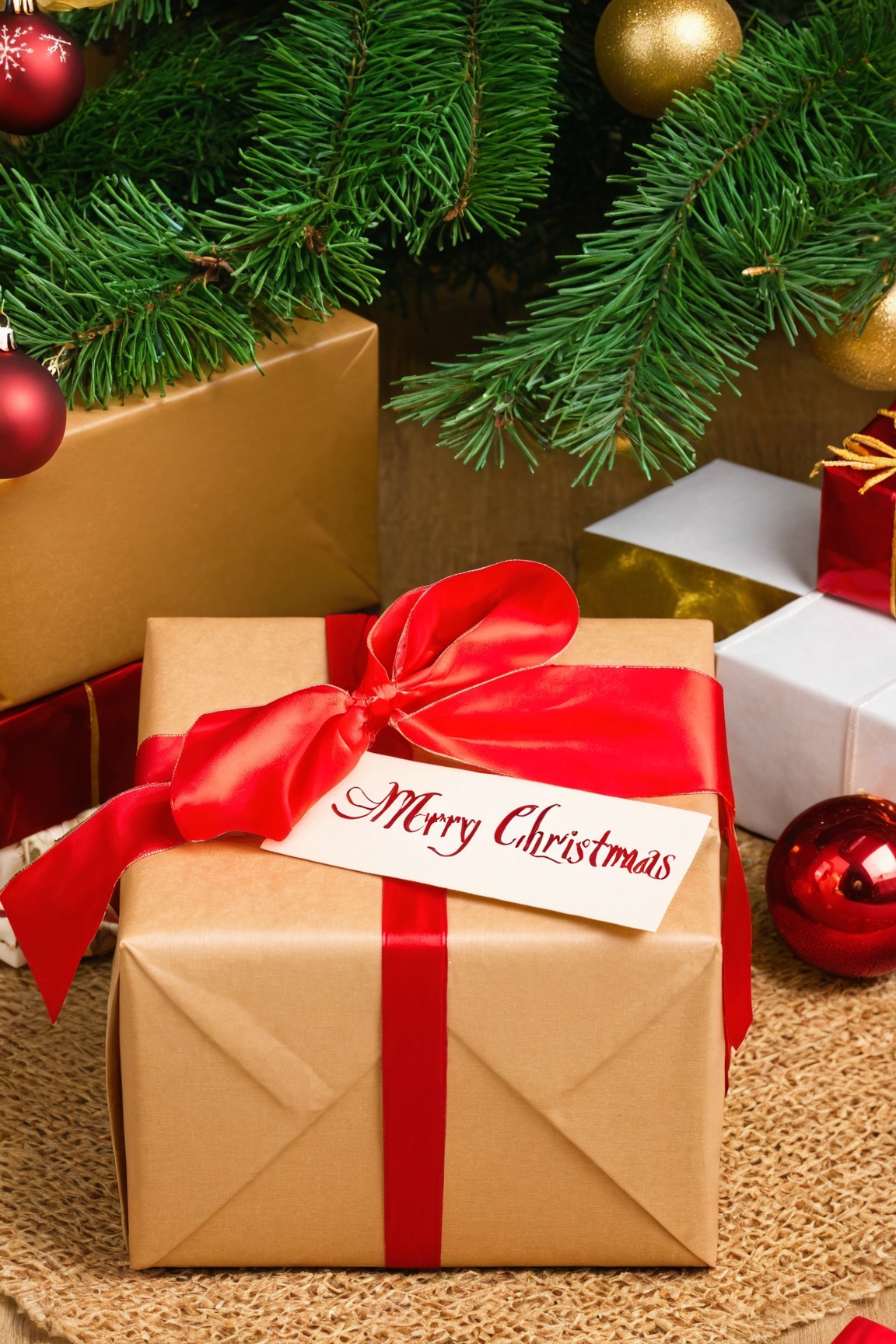 Christmas ribbon,  lying,  food on Tensor.Art
