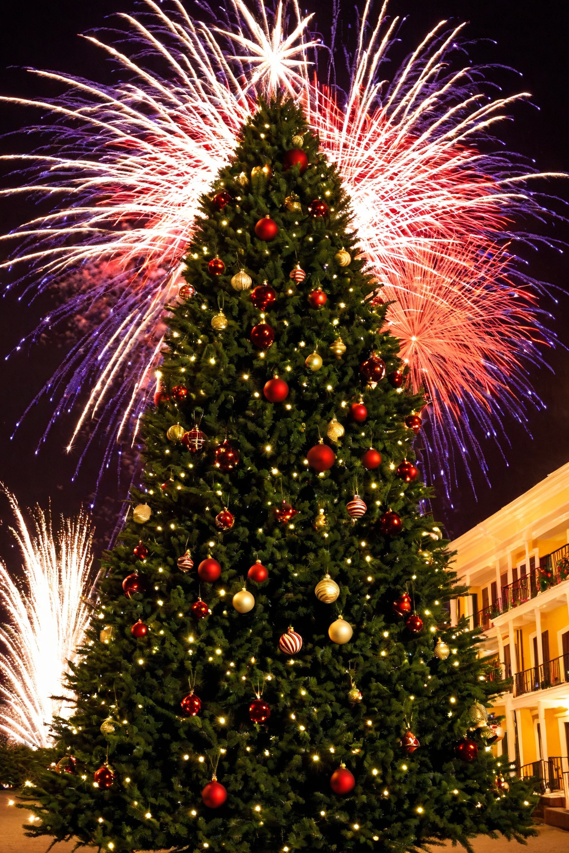 Christmas tree,  night,  scenery on Tensor.Art