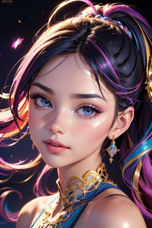 An enchanting 8K oil painting masterpiece,  ,  Exquisitely portraying her perfect face with soft on Tensor.Art