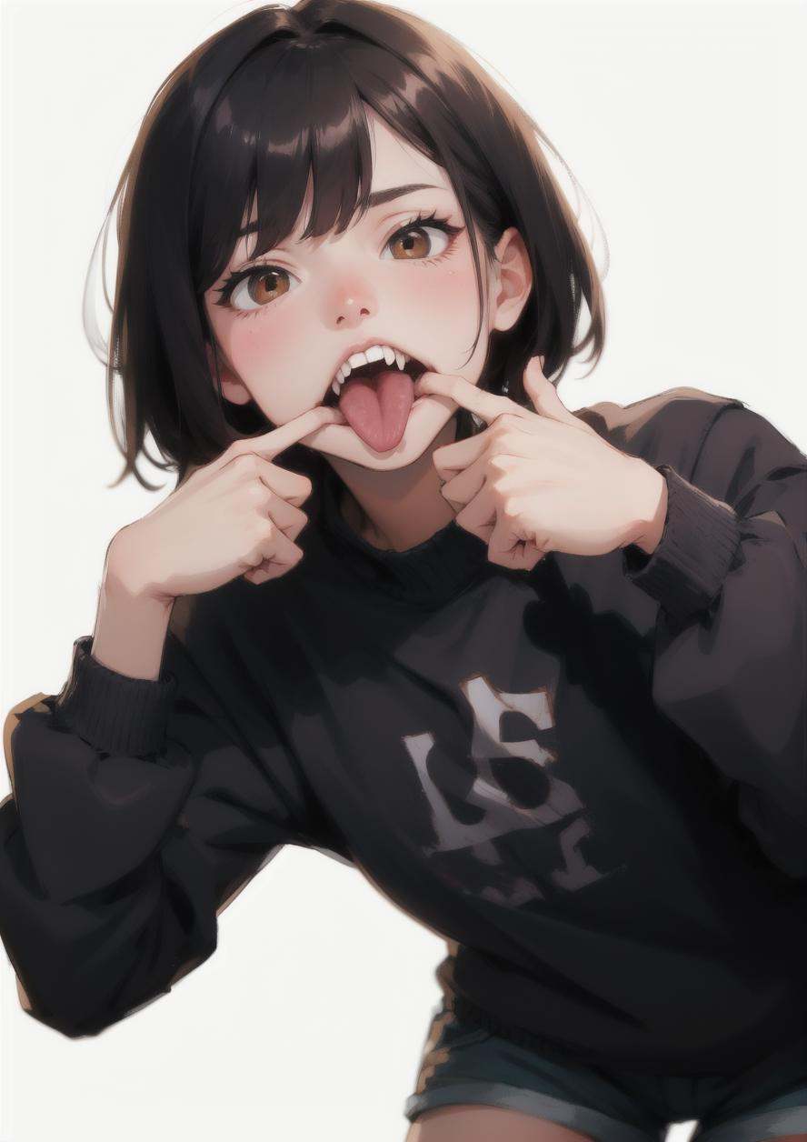 1girl,  black hair,  brown eyes on Tensor.Art