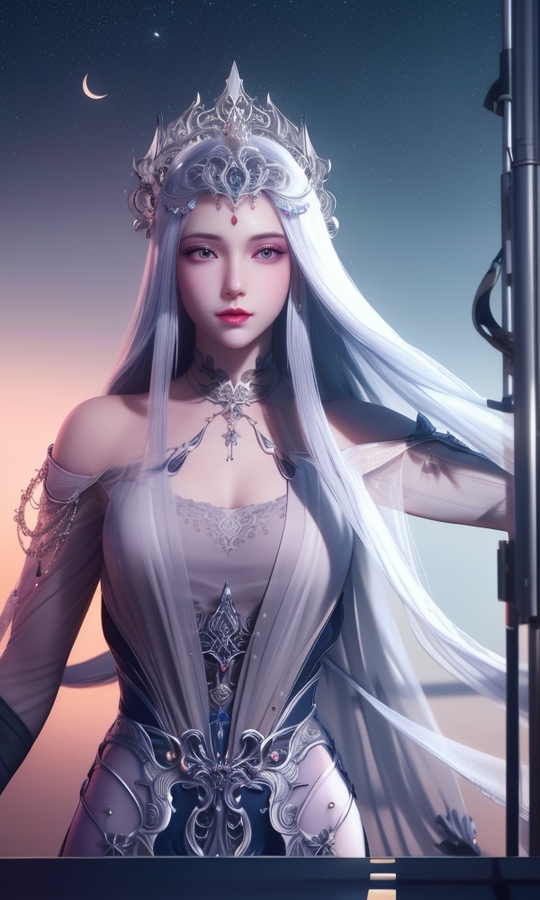(,1girl, ,best quality, ),looking at viewer, <lora:372-DA-斗罗大陆-波塞西:0.8> ,,ultra detailed background,ultra detailed background,ultra realistic 8k cg, ,masterpiece, (( , )),, realistic,science fiction,mole, ultra realistic 8k cg, ,tamari \(flawless\),    ,crescent moon, jasmine \(flower\),     (()), (),