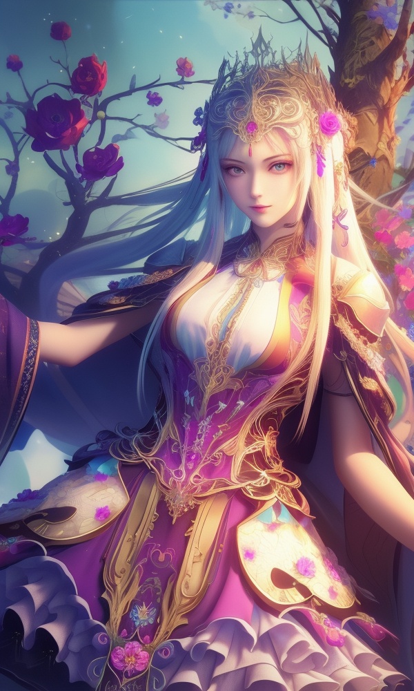 (,1girl, ,best quality, ),looking at viewer, <lora:372-DA-斗罗大陆-波塞西:0.8> ,, ,,anime,(masterpiece, top quality, best quality, official art, beautiful and aesthetic:1.2), (1girl)	, , (()),extreme detailed,(fractal art:1.3),colorful, flowers ,highest detailed,()    (()), (),