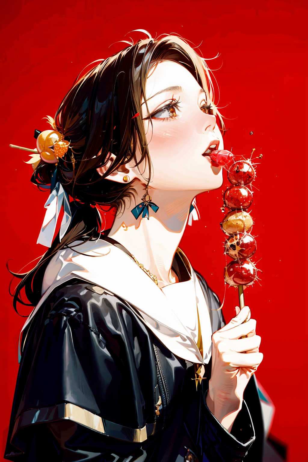  absurdres,incredibly absurdres,reality,realistic,,(solo:1.2),1girl,full_shot, sugarcoated haws on a stick