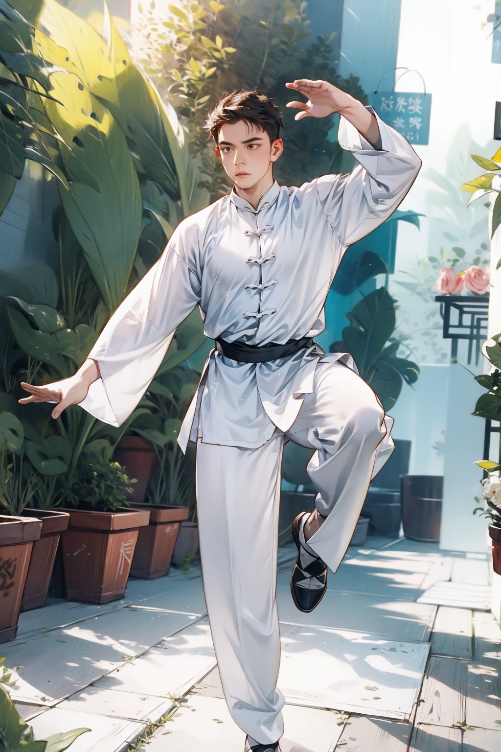  absurdres,incredibly absurdres,reality,realistic,,(solo:1.2),1boy,full_shot, Taijiquan