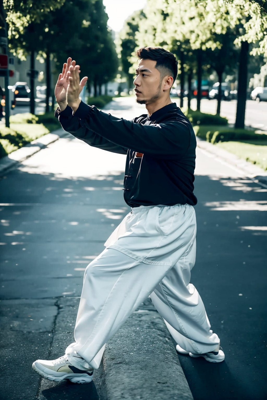  absurdres,incredibly absurdres,reality,realistic,,(solo:1.2),1boy,full_shot, Taijiquan