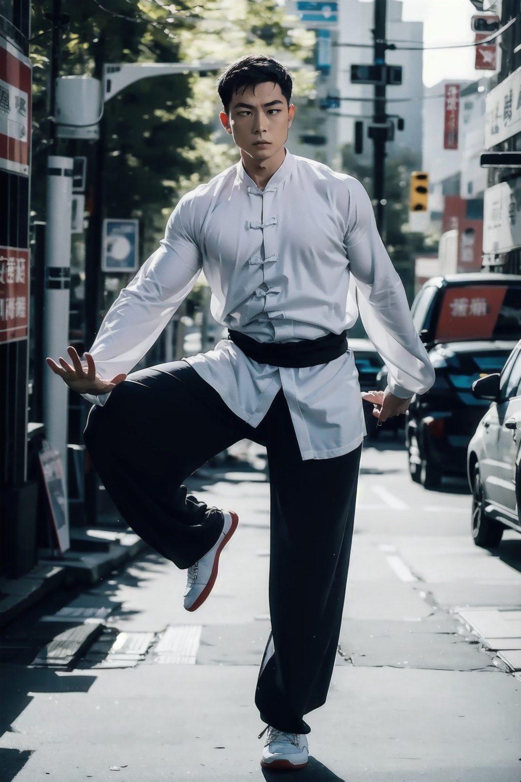  absurdres,incredibly absurdres,reality,realistic,,(solo:1.2),1boy,full_shot, Taijiquan