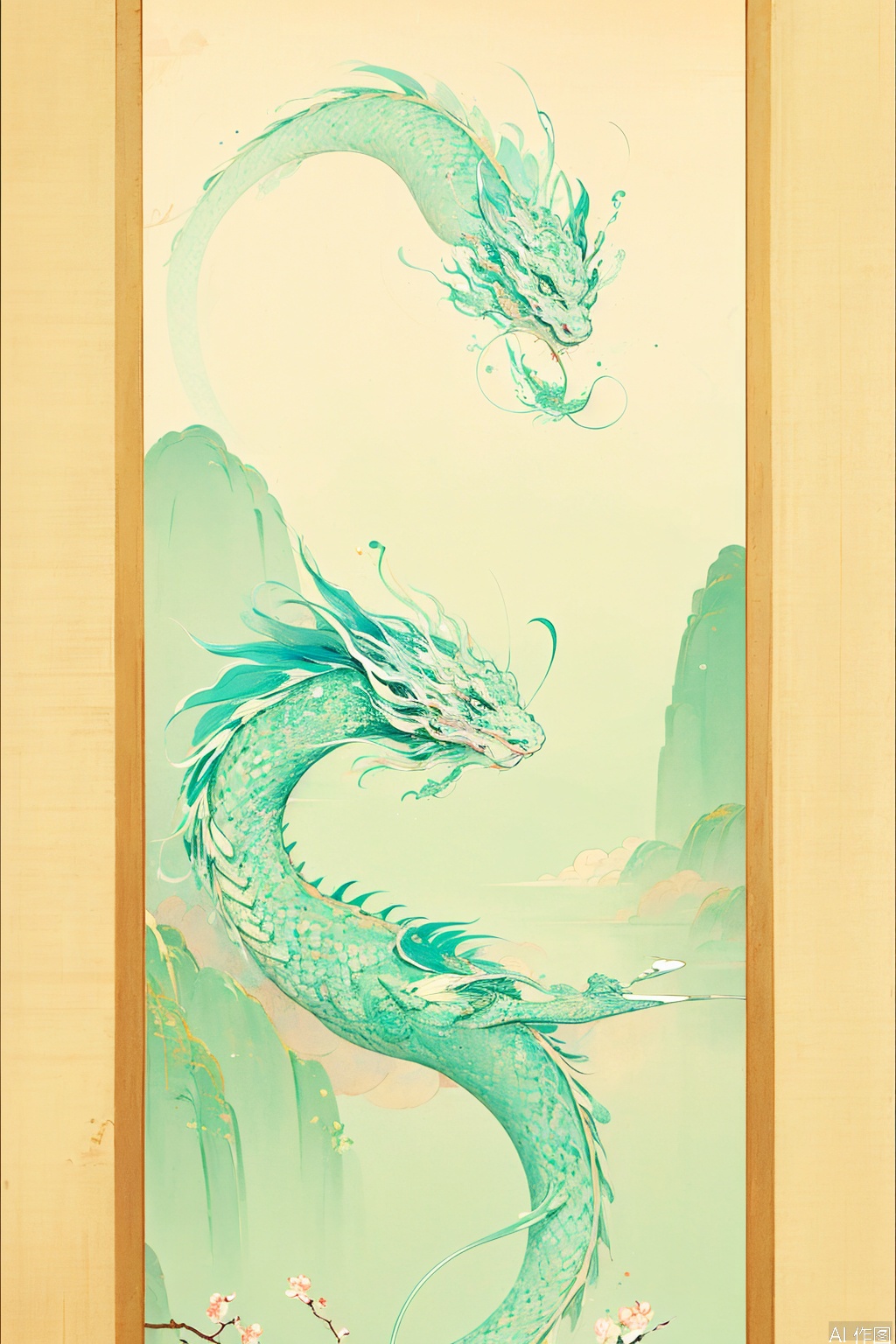 HUBG_CN_illustration, Traditional Chinese painting,dragon