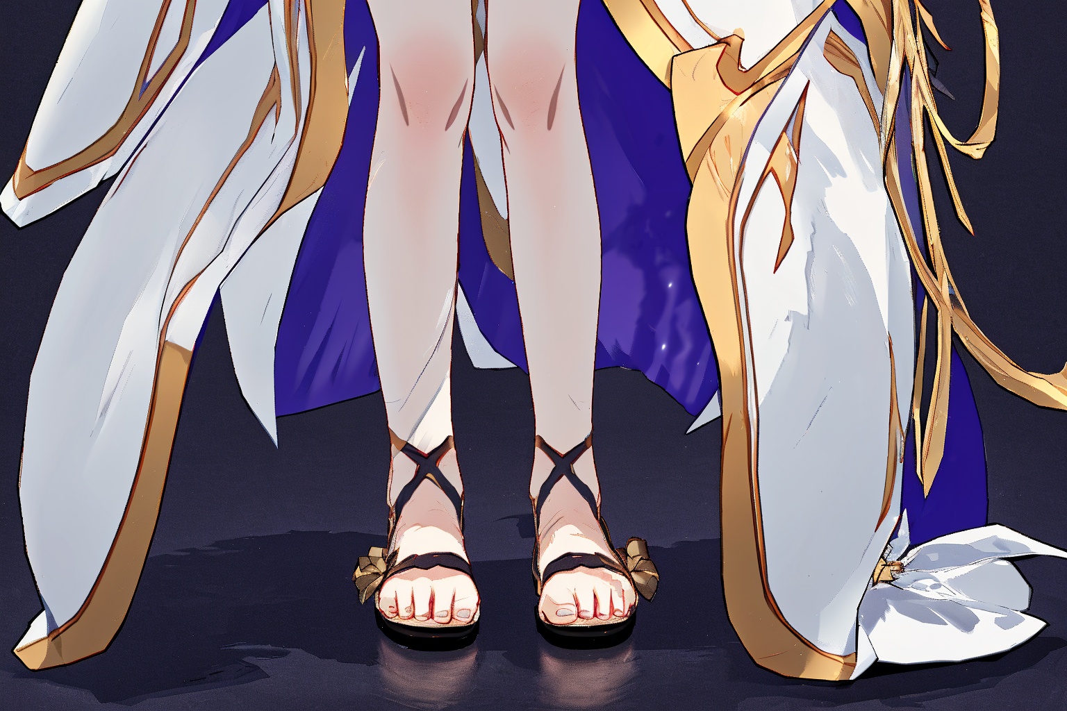 best quality,highly detailed,masterpiece,ultra-detailed,1girl,solo,full body,beautiful detailed eyes,game_cg,long hair,white hair,japanese_clothes,slippers,barefoot,headphones,medium breast,solo,loli,expressionless,stare,stand,head tilt,Bare arms