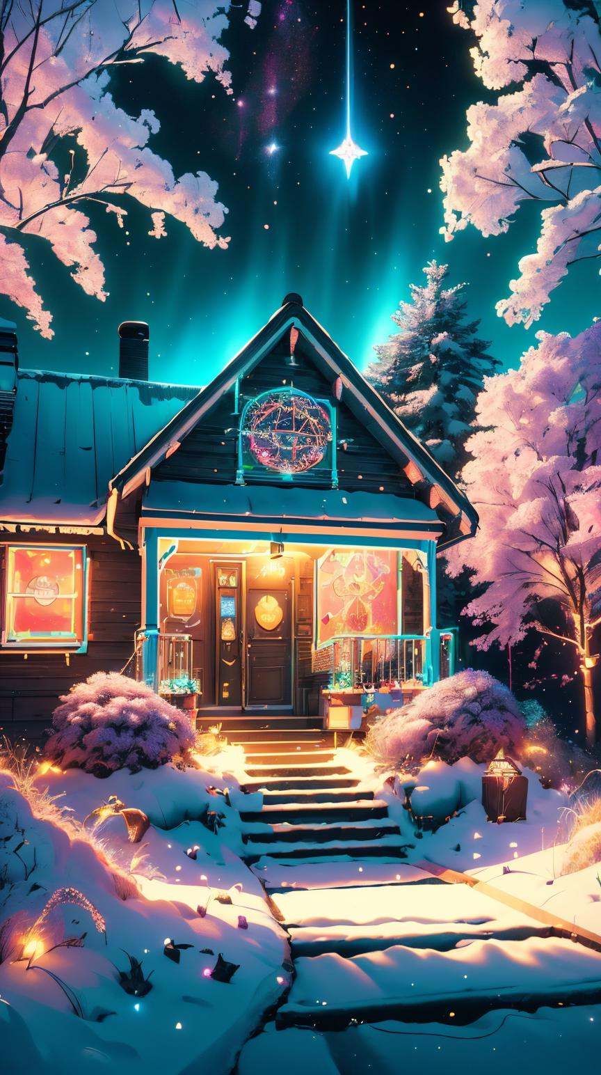Chr457m45m3rg3D0nMN3M1C neon house,  ,  dappled light by mnemic on Tensor.Art