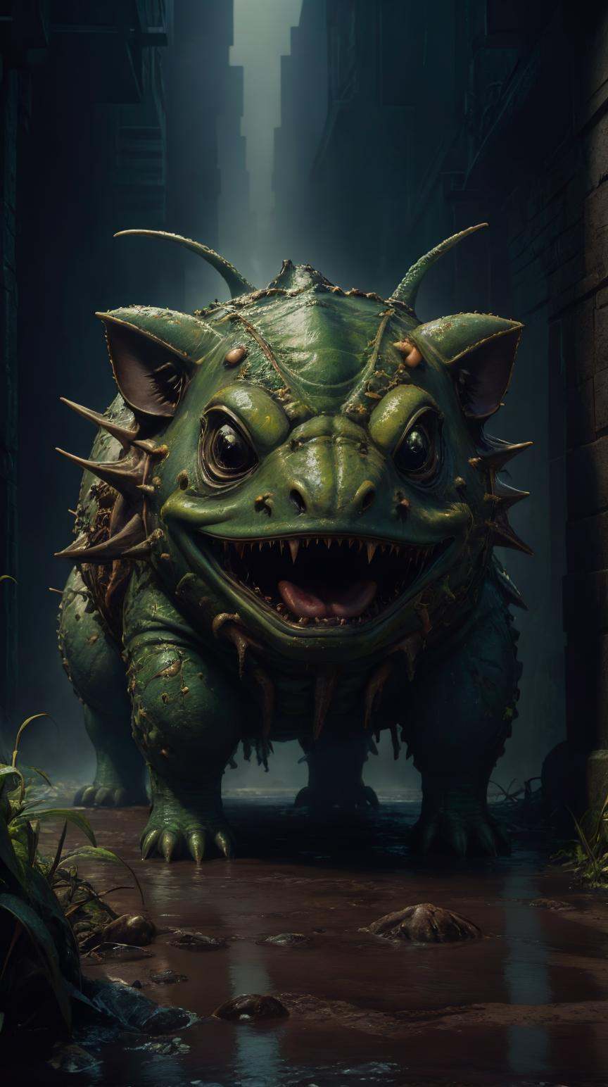 DavyJonesLockerStyle Pokemon Bulbasaur portrait Pixar style by Artgerm and Tom Bagshaw on Tensor.Art