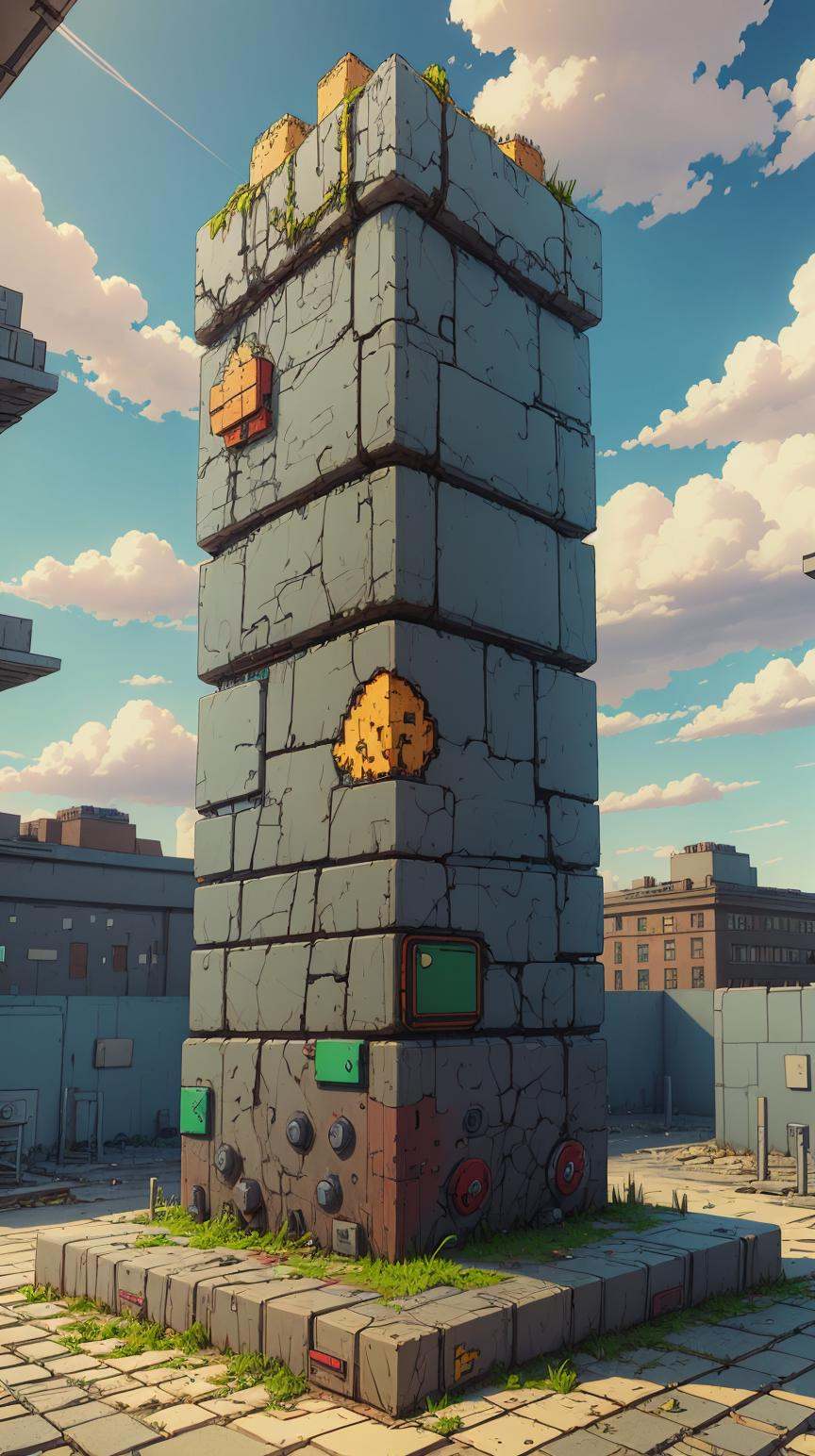 NESVoxelStyle Berlin's somber Holocaust Memorial under a grey sky on Tensor.Art