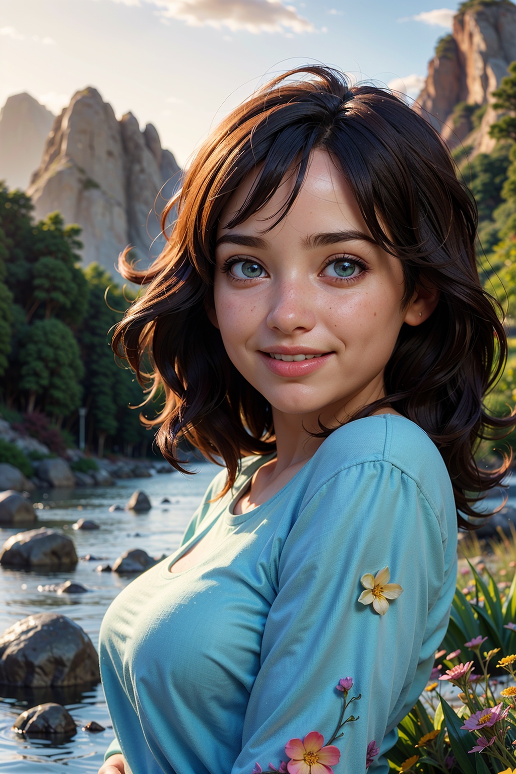 photorealistic,  ultra-detailed,  vibrant photography of a woman in nature on Tensor.Art