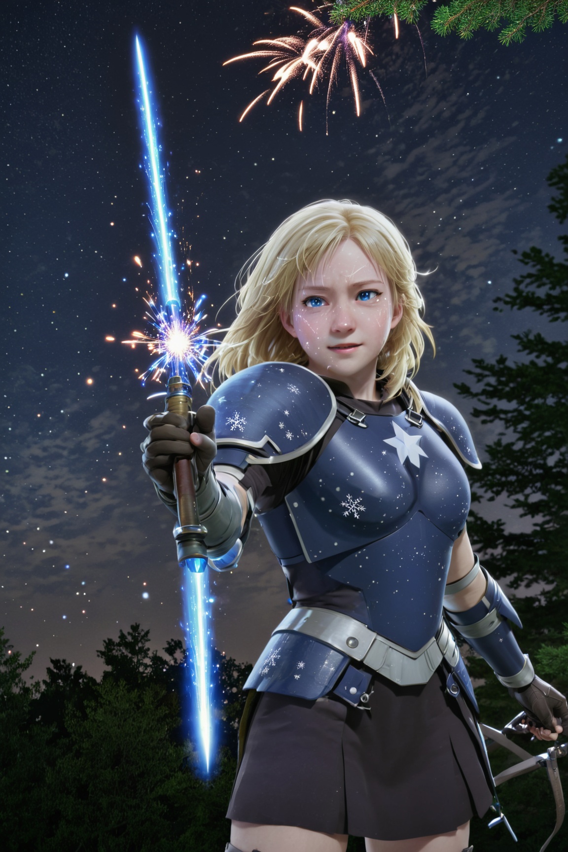 1girl,  aerial fireworks,  armor on Tensor.Art