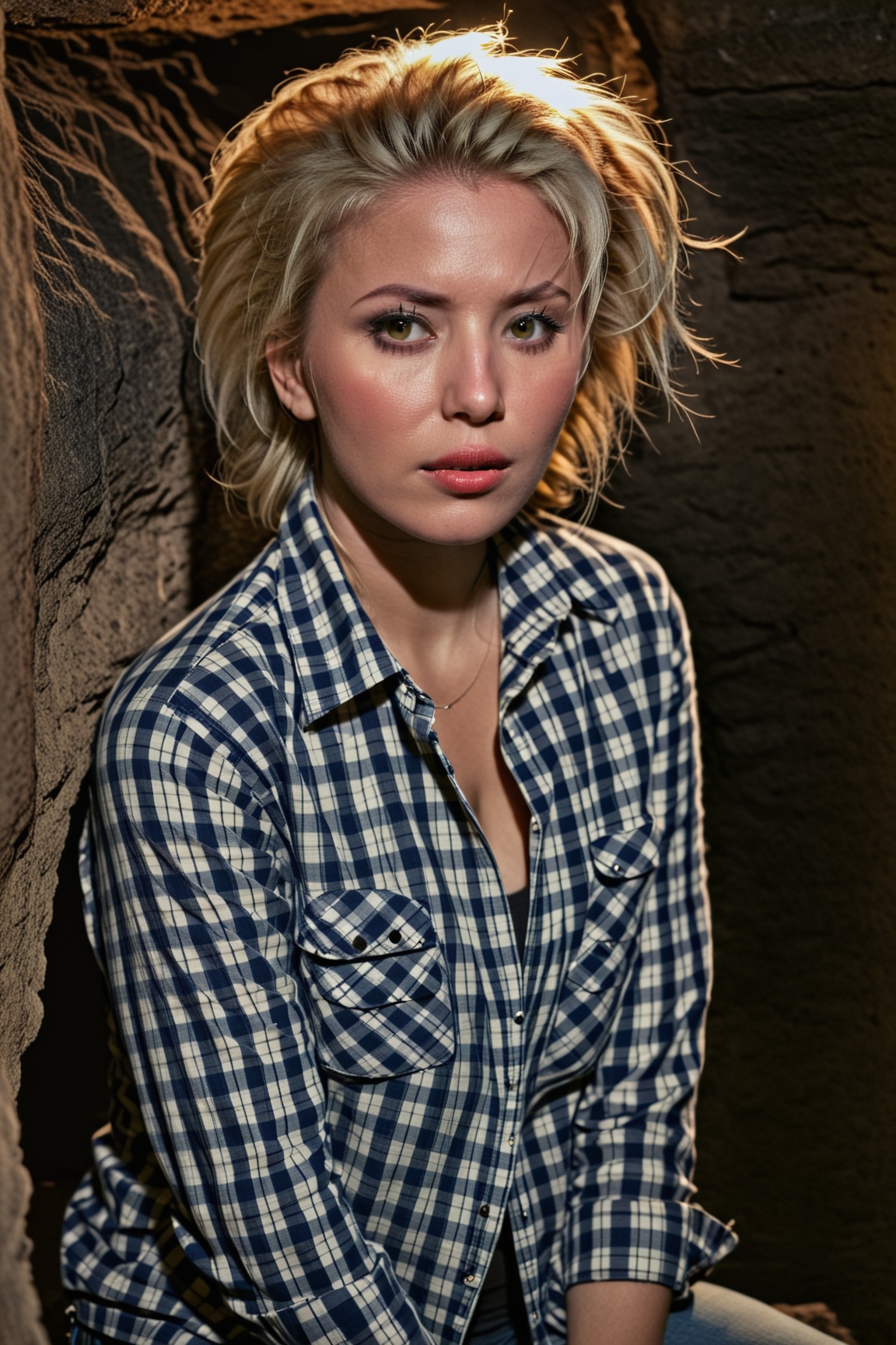 photograph of a woman,  (troubled facial expression),  textured skin on Tensor.Art