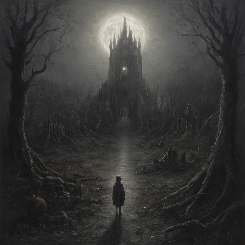 I see a vision rising,  dreary Fading in as children play twilight games In the town called Ordinary An eye of light revea...