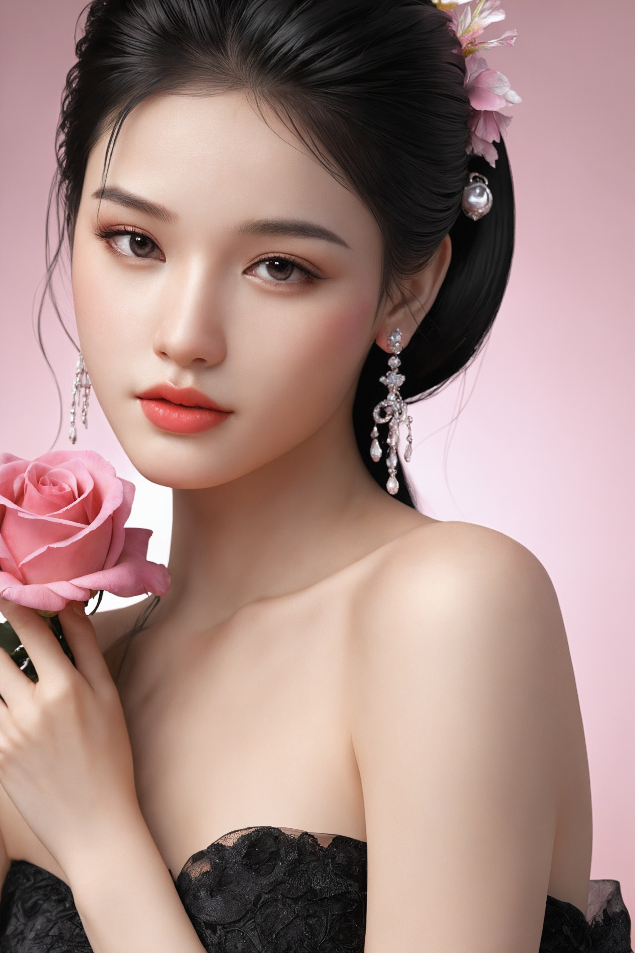 realistic,  photography,  a unique breathtaking and beautiful of girl face on Tensor.Art