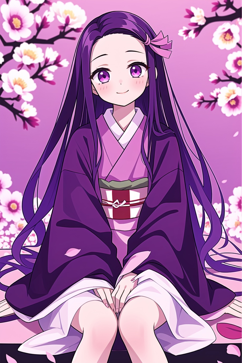 kamado nezuko,  1girl,  closed mouth on Tensor.Art