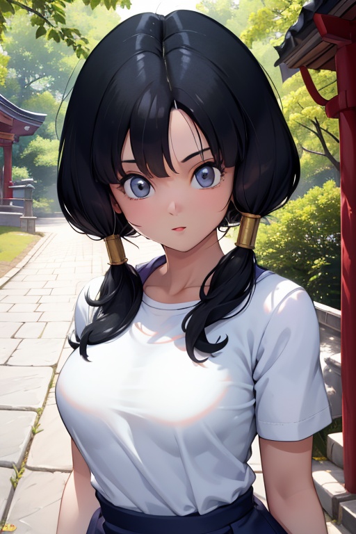 Photorealistic 8K image of 6-year-old Videl from Dragon Ball,  upper body portrait,  bright sunny day on Tensor.Art
