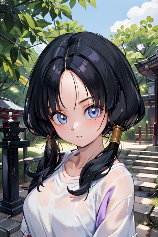 Photorealistic 8K image of 6-year-old Videl from Dragon Ball,  upper body portrait,  bright sunny day on Tensor.Art