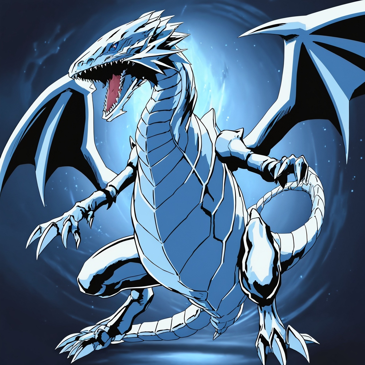 (No human),A close-up of a big billed blue dragon,Blue eyed white dragon,Feitianlong,Game King Art,Game King Art Style,Game King Style,Blue Dragon,Blue scale dragon,Crystal Dragon,Game King,The Legend of the Dragon,Dragon as background,