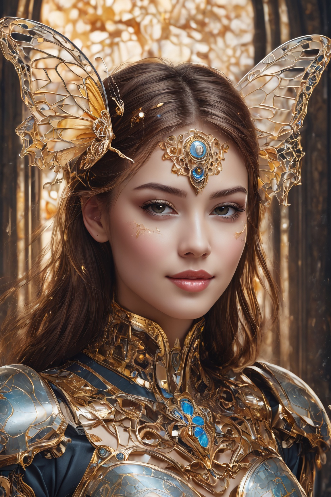A (highly detailed,  elegant) portrait that seamlessly combines elements of digital photography and surreal painting. The...