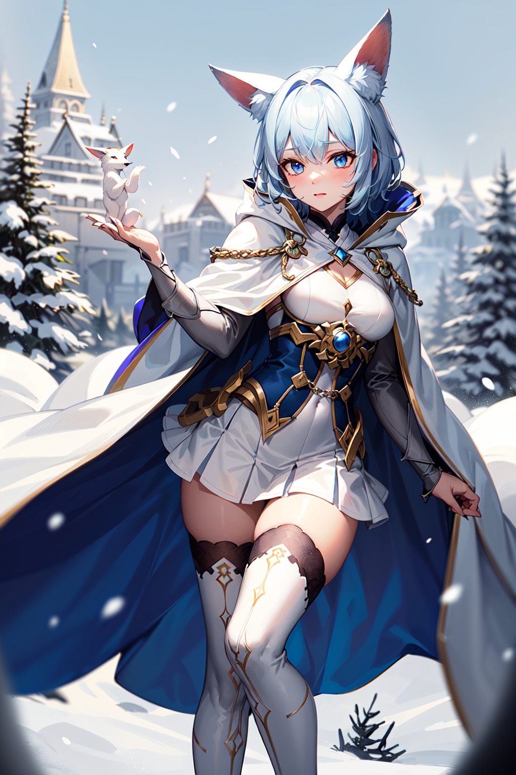 (Description : I am a Kitsune,  I have a kitsune tail,  i have kitsune ears on Tensor.Art