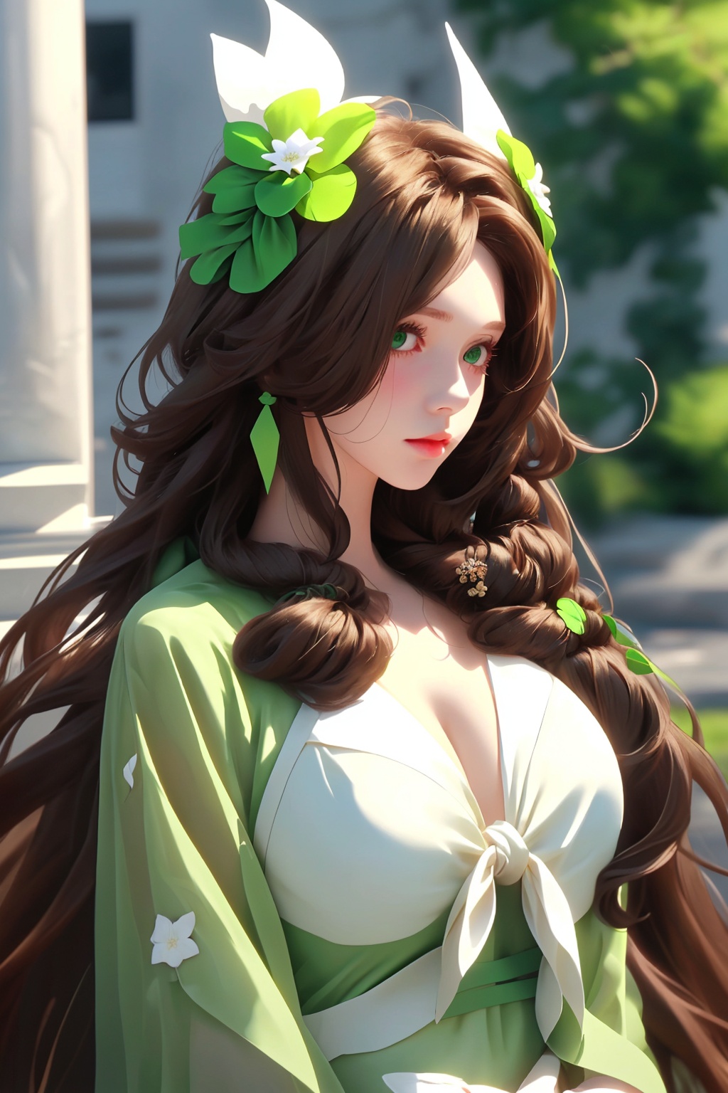 A girl with brown hair,  upper body,  facing the viewer on Tensor.Art