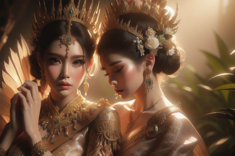 dramatic light,  bella ranee,  thai dress by World Ai on Tensor.Art