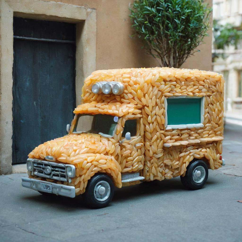 a styr truck,  outdoor,  street on Tensor.Art