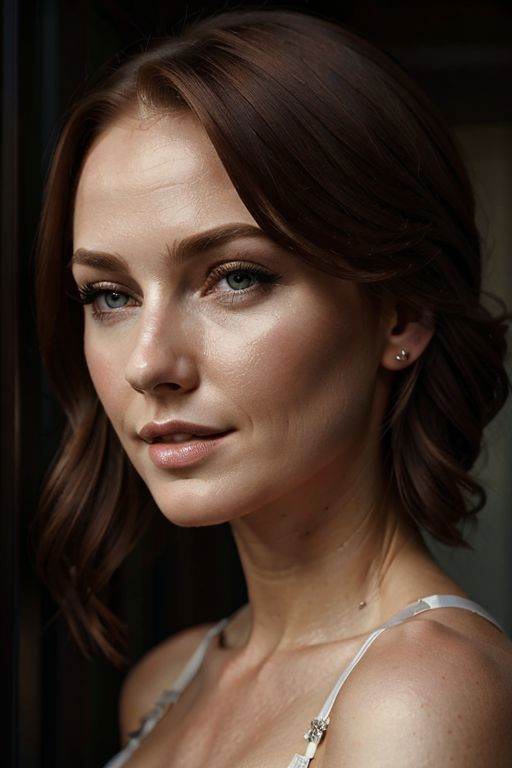 Amelia,  lace lingerie,  face portrait on Tensor.Art