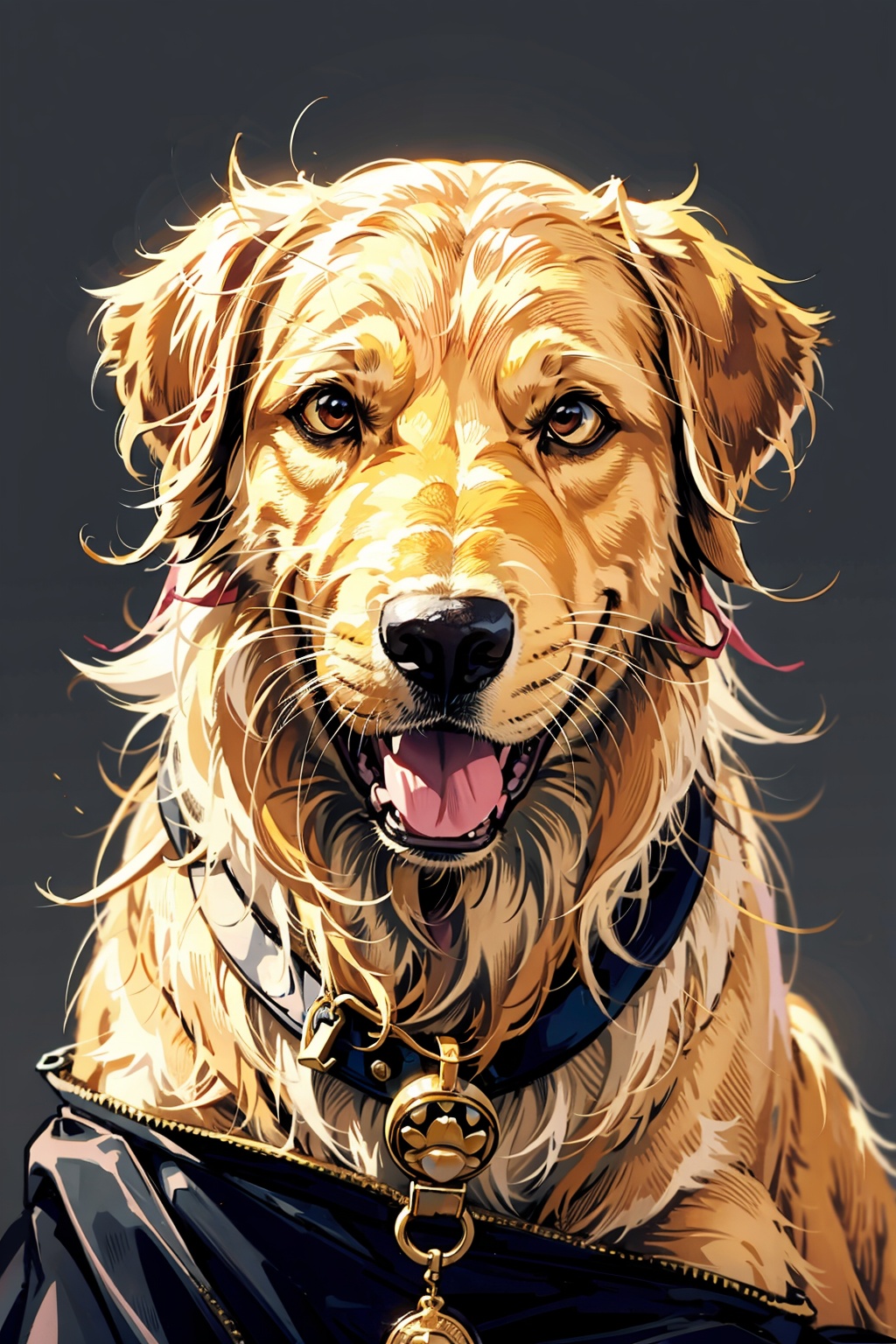 absurdres,absurdres,realistic,full_shot,Dog_Golden Retriever