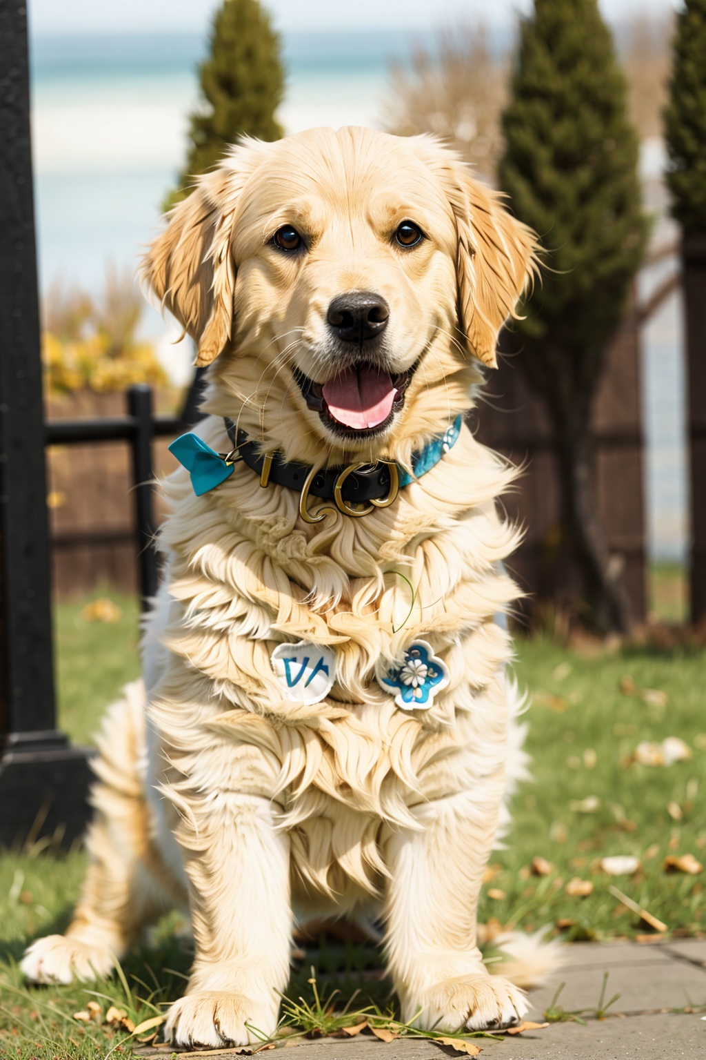 absurdres,absurdres,realistic,full_shot,Dog_Golden Retriever, Dog_Golden Retriever