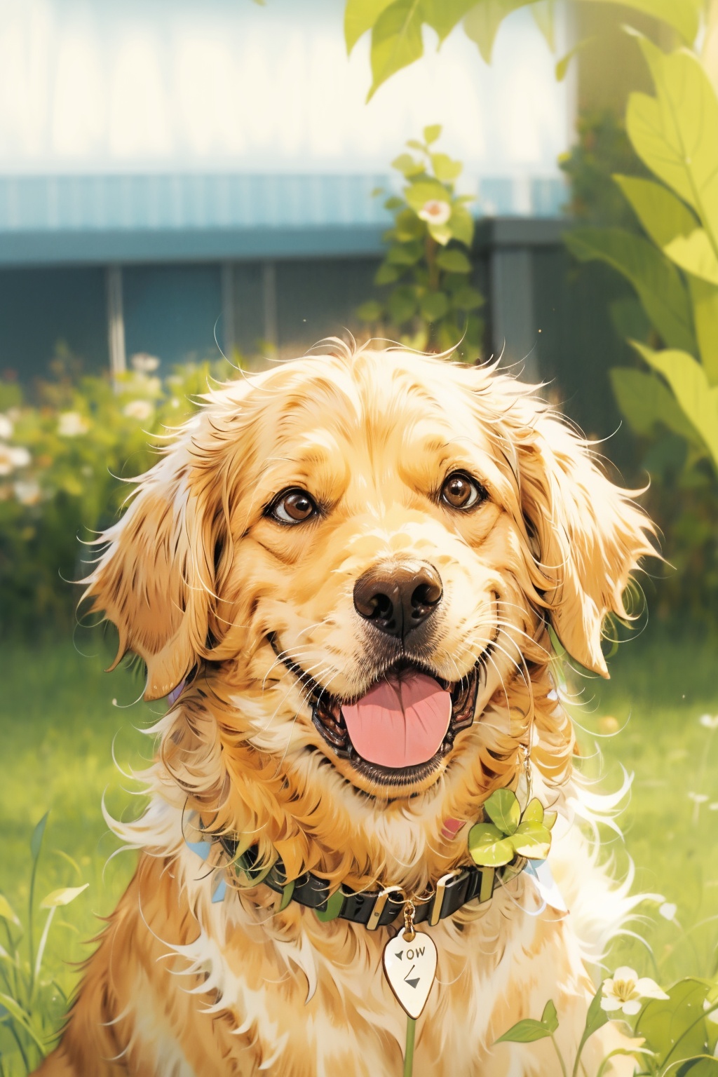 absurdres,absurdres,realistic,full_shot,Dog_Golden Retriever, Dog_Golden Retriever