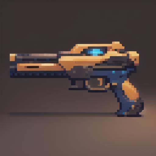 Laser gun, laser, sniper gun,Side view,gun,firearms,Science Fiction, Weapons, Technology, Future,Pure background, simple background,pixel,pixelart,pixel art, <lora:pixel gun:1>, masterpiece,best,quality