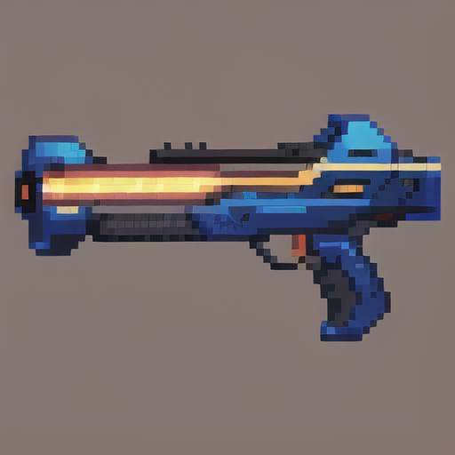 Laser gun, laser, sniper gun,Side view,gun,firearms,Science Fiction, Weapons, Technology, Future,Pure background, simple background,pixel,pixelart,pixel art, <lora:pixel gun:1>, masterpiece,best,quality