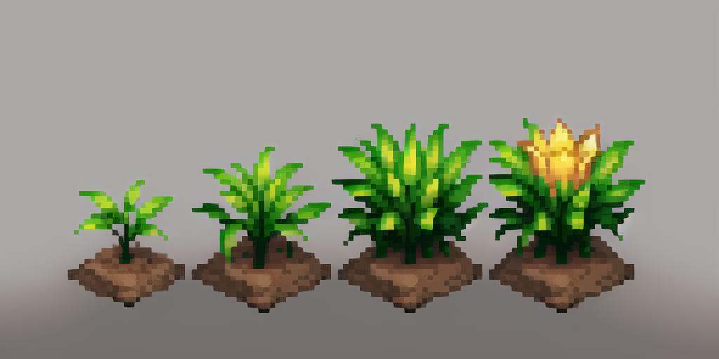 grass,plant growth process, reference table, no people, flower, gray background, simple background, growth stage, five stages, from young bud to luxuriant, still life, plant, leaf, soil,pixel,pixel art,pixelart,xiangsu,xiang su,no humans <lora:pixel plant growth:0.8>, masterpiece,best,quality