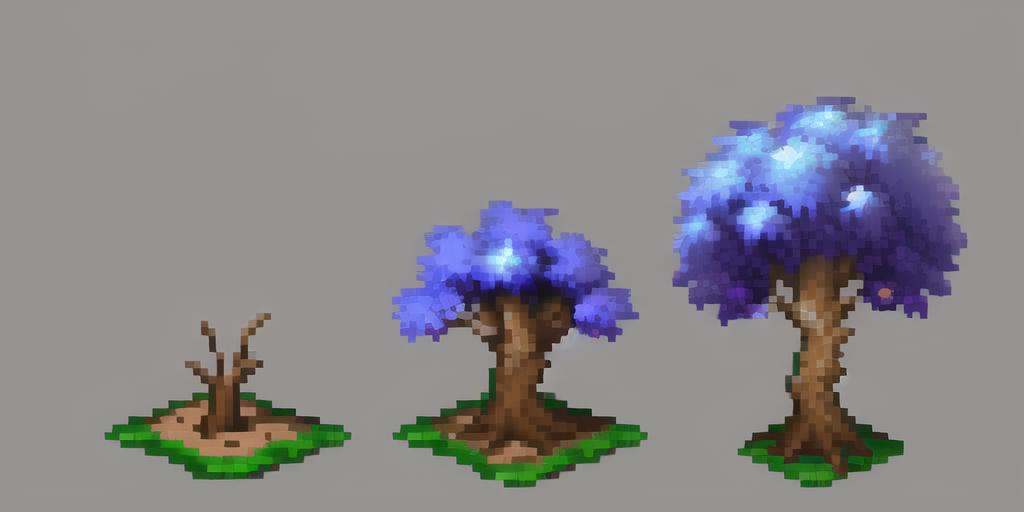 tree,plant growth process, reference table, no people, flower, gray background, simple background, growth stage, five stages, from young bud to luxuriant, still life, plant, leaf, soil,pixel,pixel art,pixelart,xiangsu,xiang su,no humans <lora:pixel plant growth:1>, masterpiece,best,quality