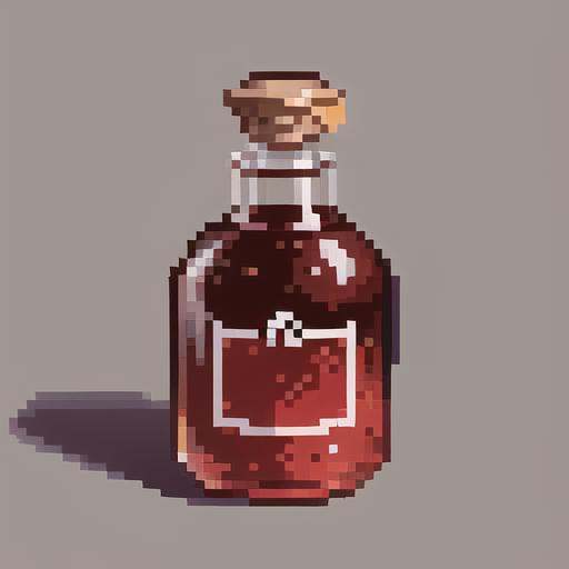 red Liquid,Potion,botle,poison, Magic,pixel,pixel art,pixelart,xiangsu,xiang su,Simple background<lora:Pixel bottle:1>, masterpiece,best,quality
