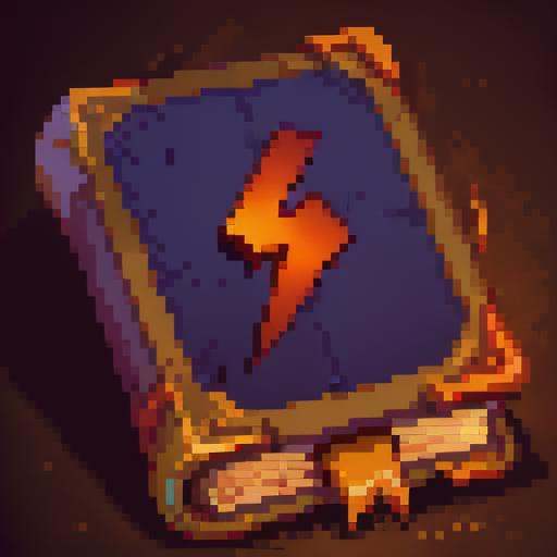 lightning symbol,magic,bookpixel,pixel art,pixelart,Simple background, solid color background,no humans,  <lora:pixel book:1>, masterpiece,best,quality