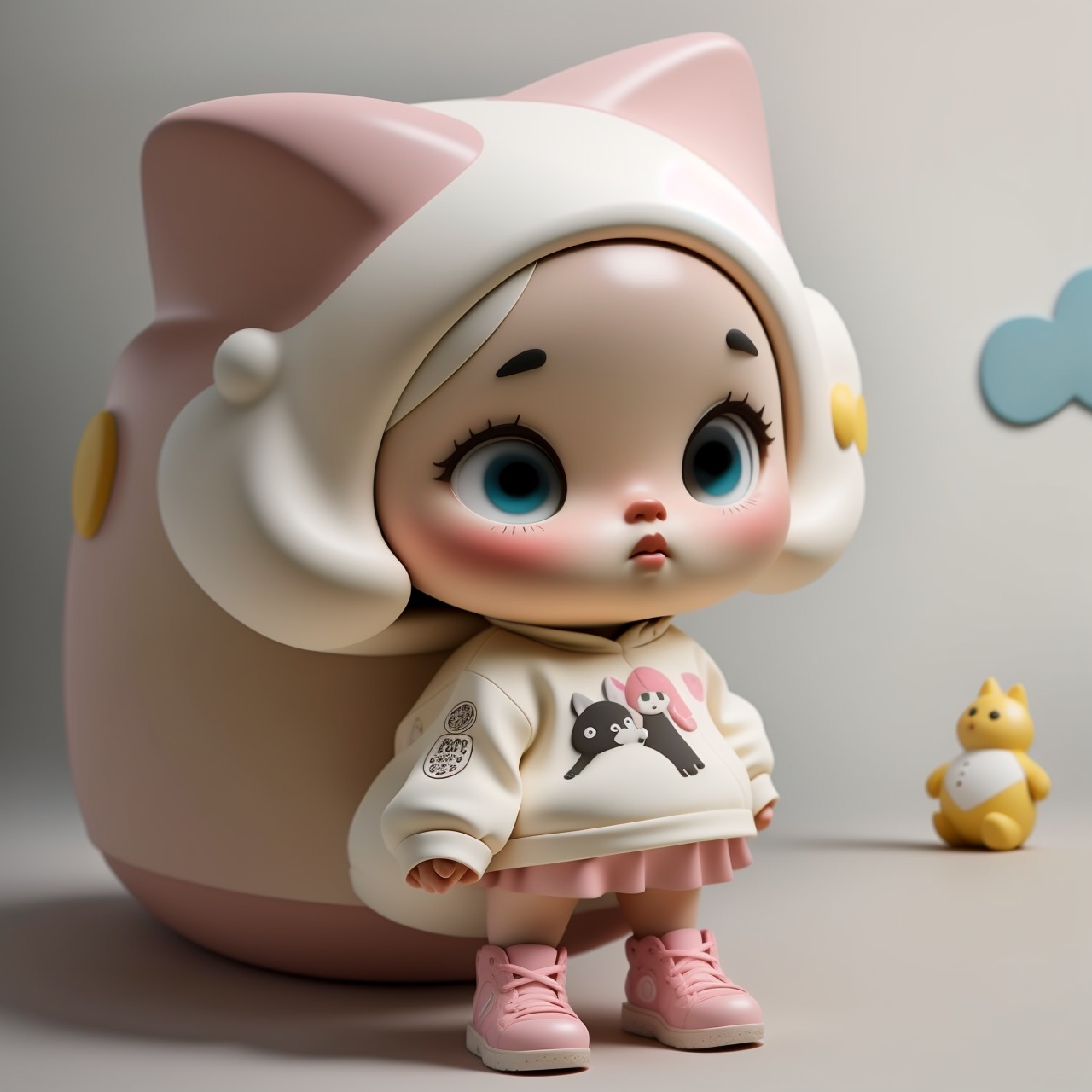  1girl, chibi, stand, Graffiti clothing, personality, Handmade,,<lora:660447313082219790:1.0>