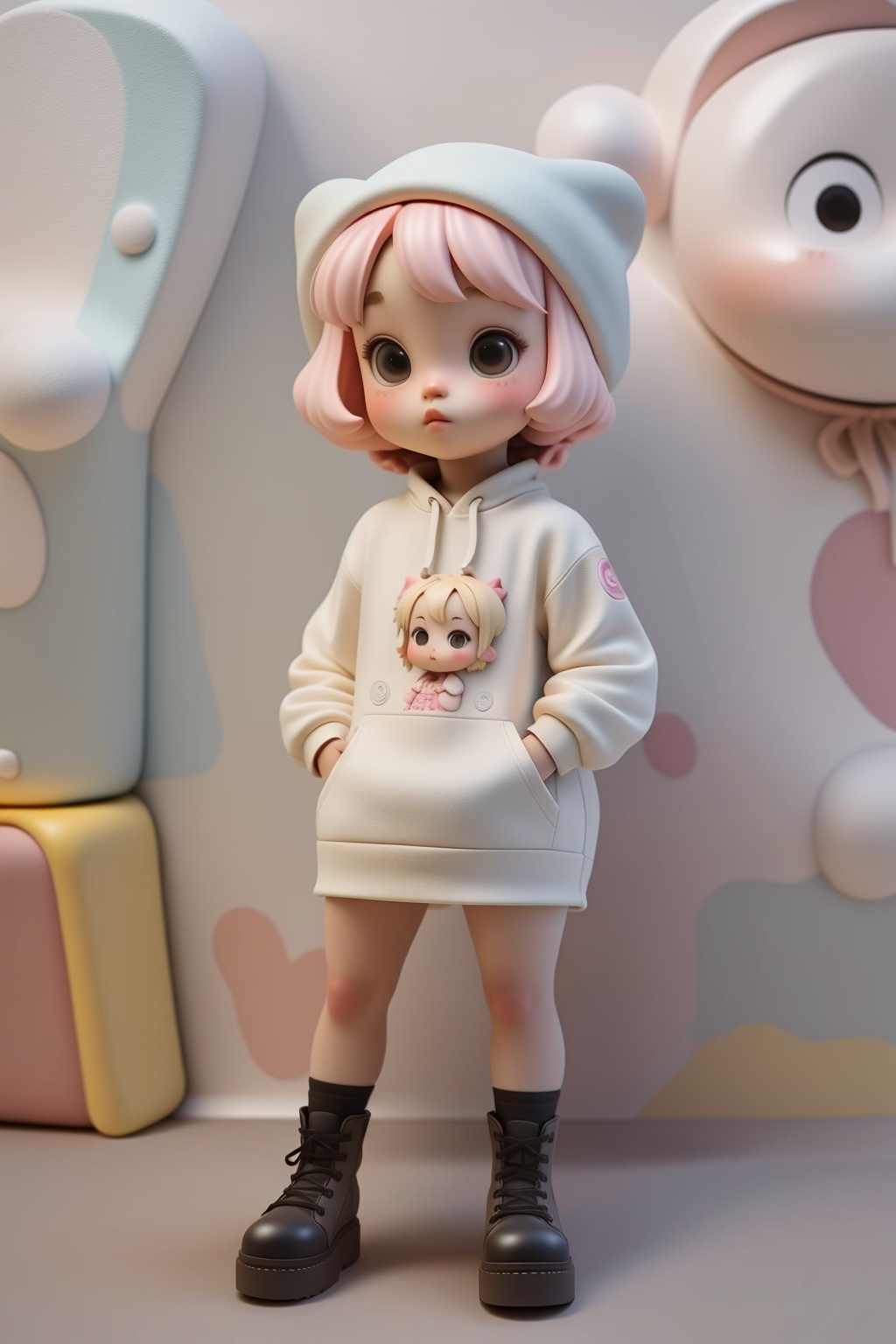 1girl, chibi, stand, Graffiti clothing, personality, Handmade,,<lora:660447313082219790:1.0>