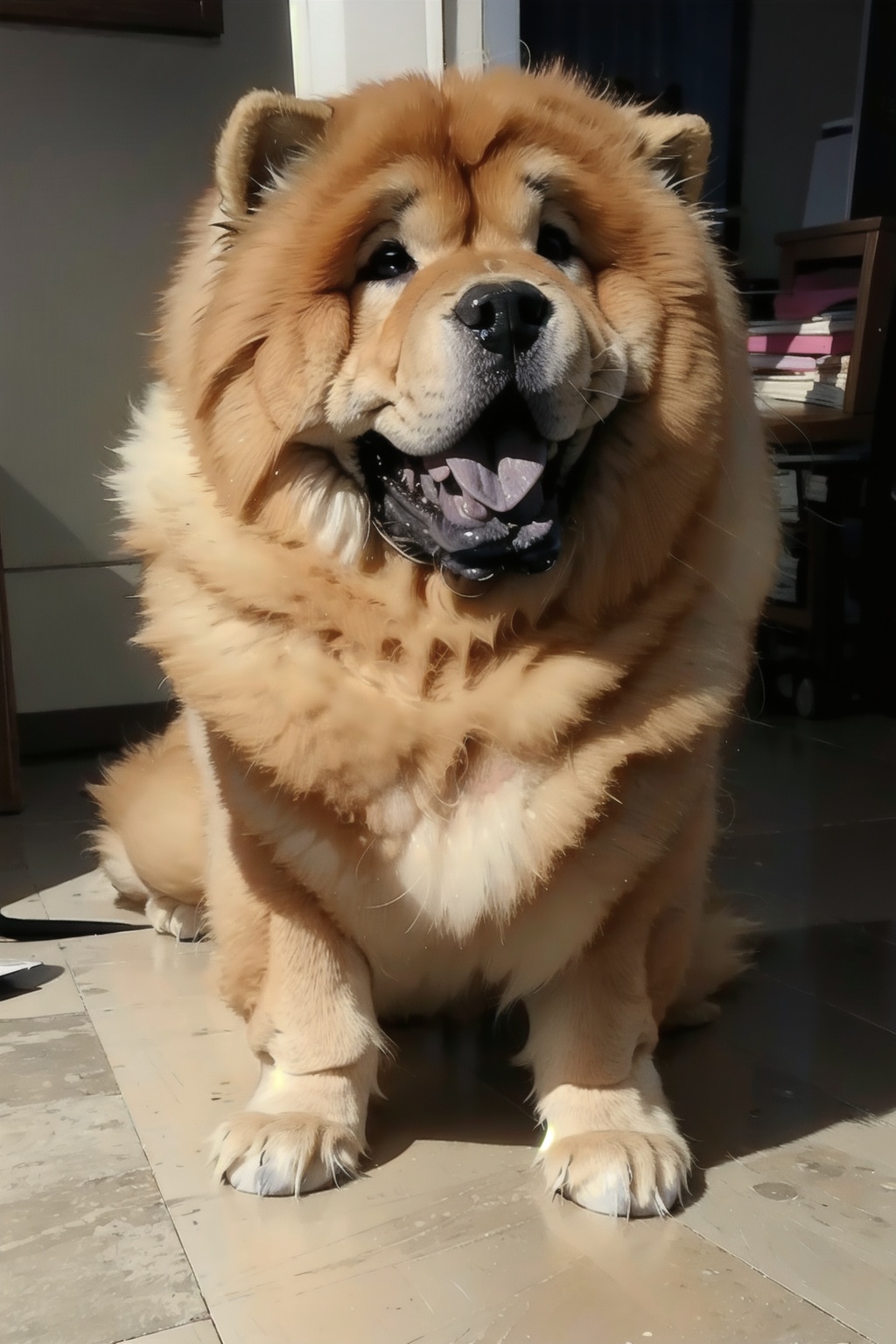  absurdres,absurdres,realistic,full_shot, Dog_Chow Chow
