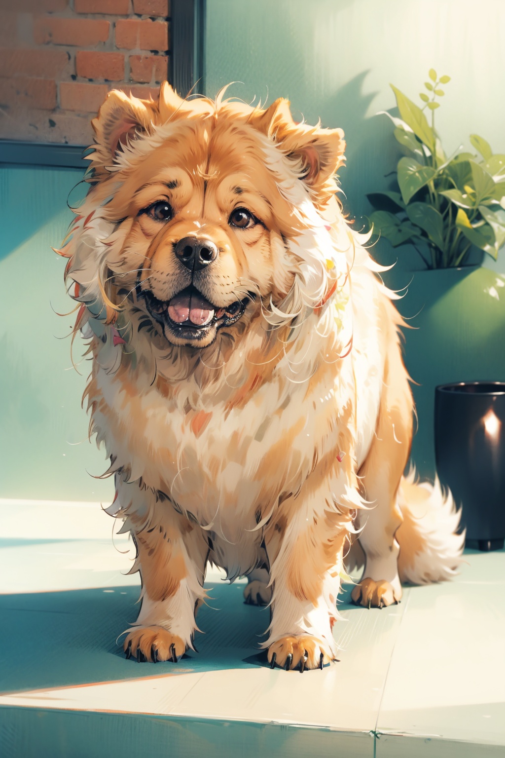  absurdres,absurdres,realistic,full_shot, Dog_Chow Chow