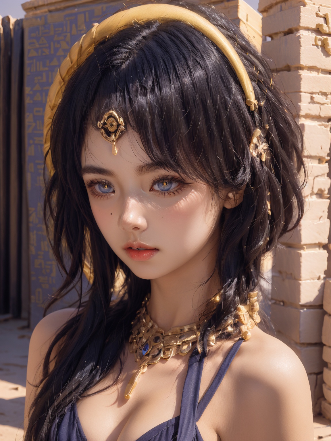 1girl,  blue eyes,  in egypt on Tensor.Art