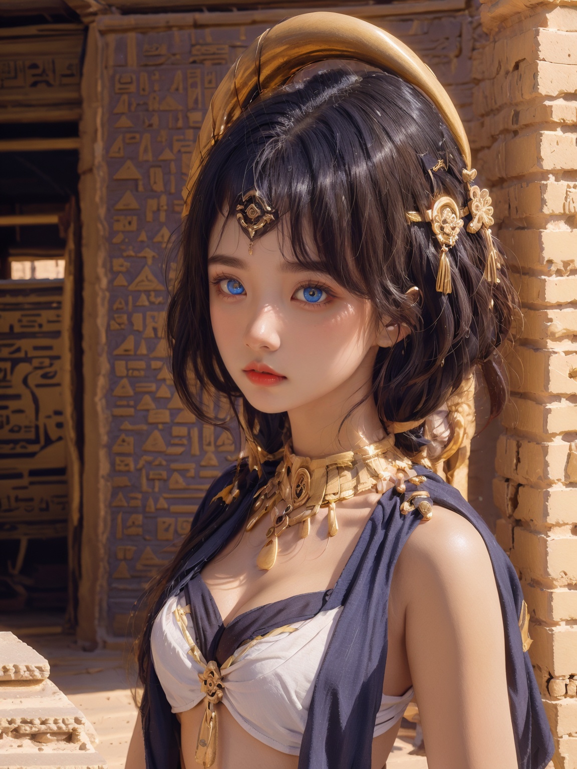 1girl,  blue eyes,  in egypt on Tensor.Art