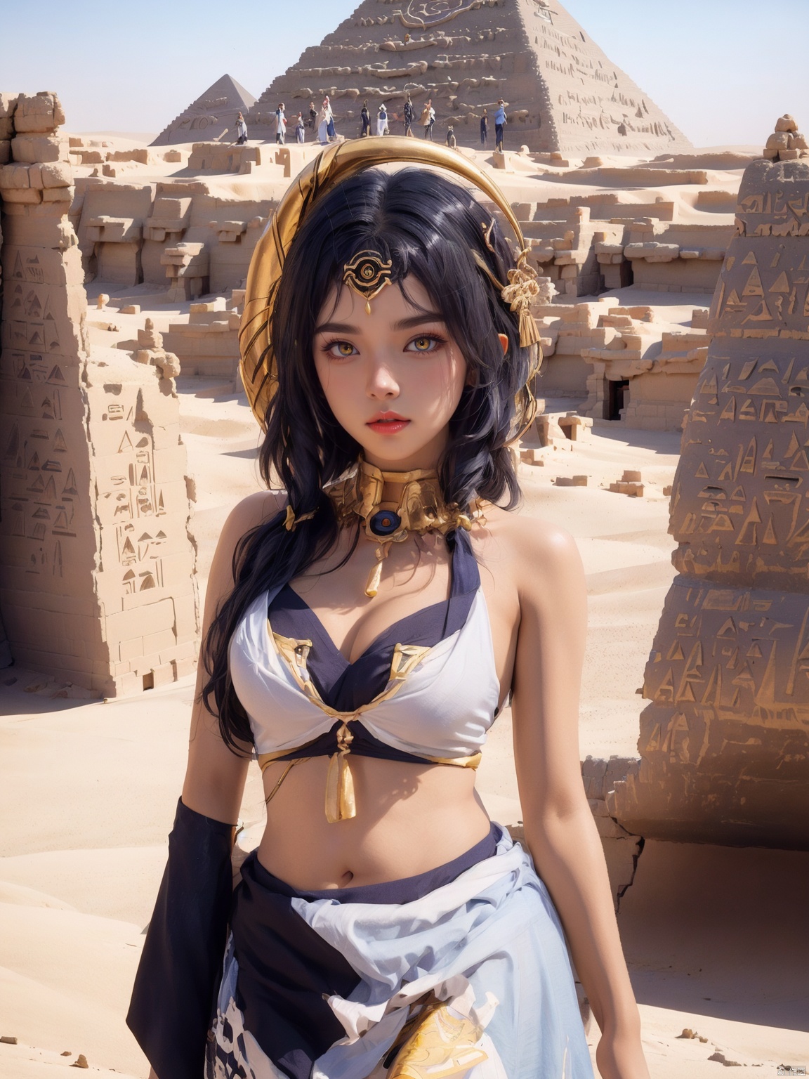 1girl,  blue eyes,  in egypt on Tensor.Art